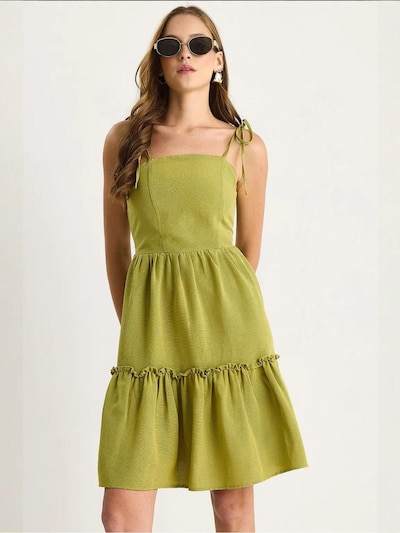 Bianco Lucci Robe en 38 en vert, Vue avec produit