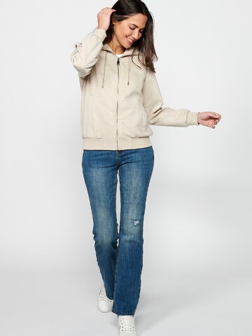 KOROSHI Sweatjacke in Beige