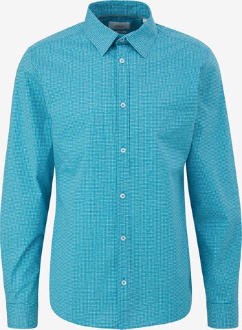 s.Oliver Slim fit Button Up Shirt in Blue: front