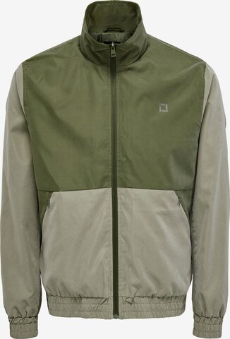 Veste mi-saison 'BRANDON' Only & Sons en vert : devant