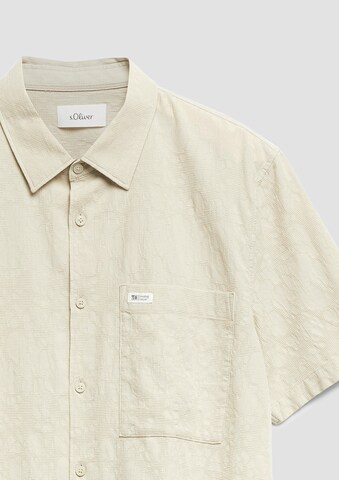 s.Oliver Comfort fit Button Up Shirt in Beige