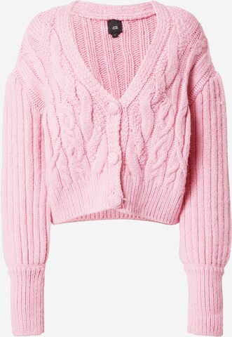 River Island - Casaco de malha em rosa: frente