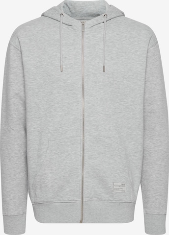 !Solid Zip-Up Hoodie in Grey: front