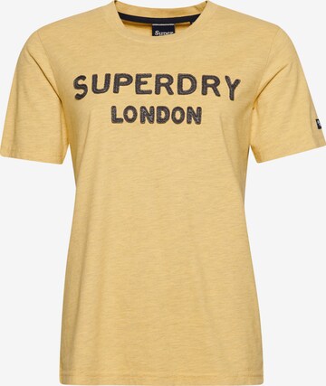 T-shirt 'Vintage Stack' Superdry en jaune : devant