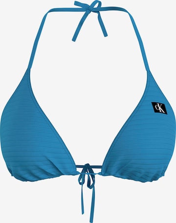 Calvin Klein Swimwear Triangle Bikini Top in Blue: front