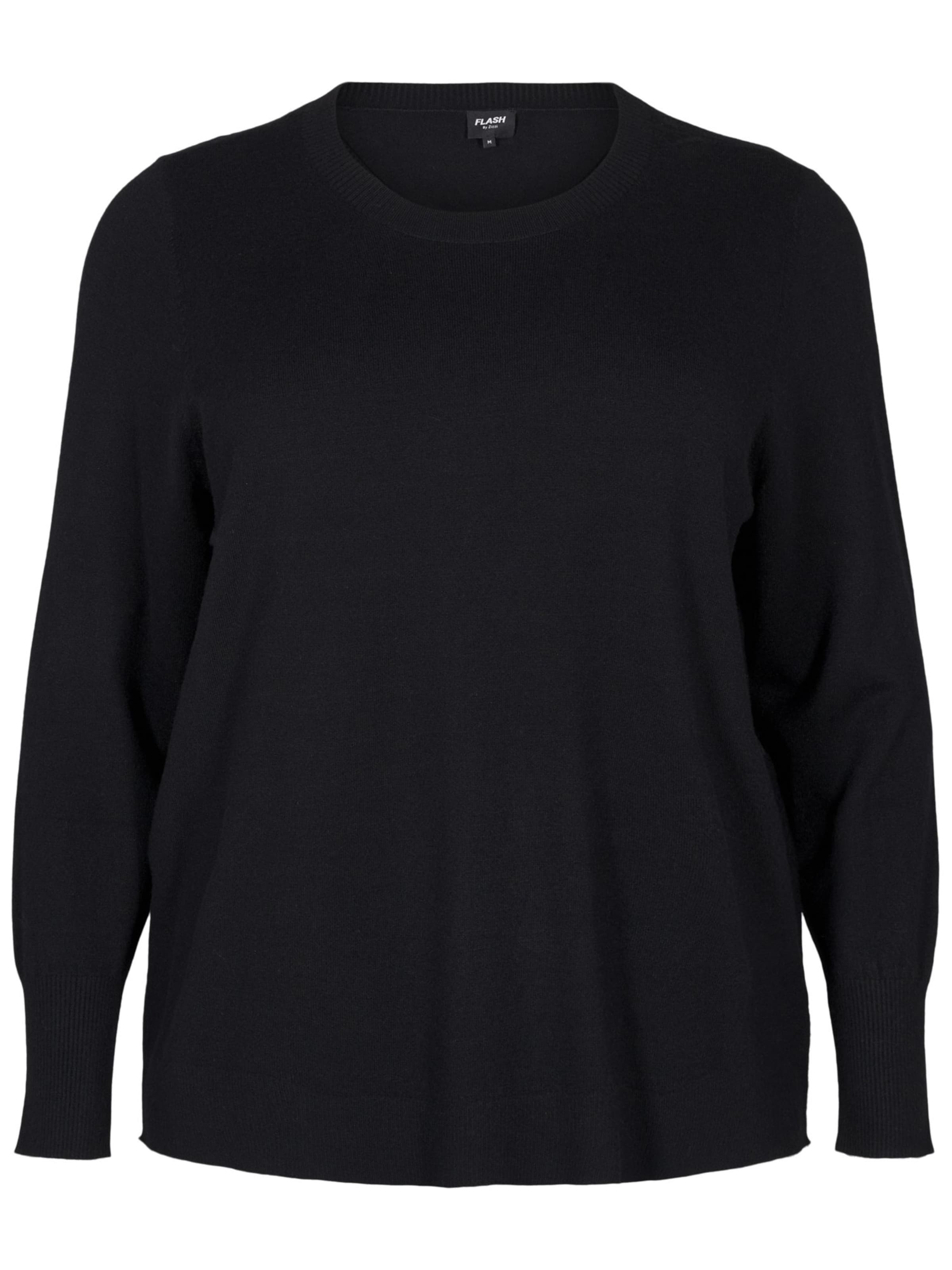 Zizzi Pullover 'FLNOMA' in Schwarz: Vorderseite