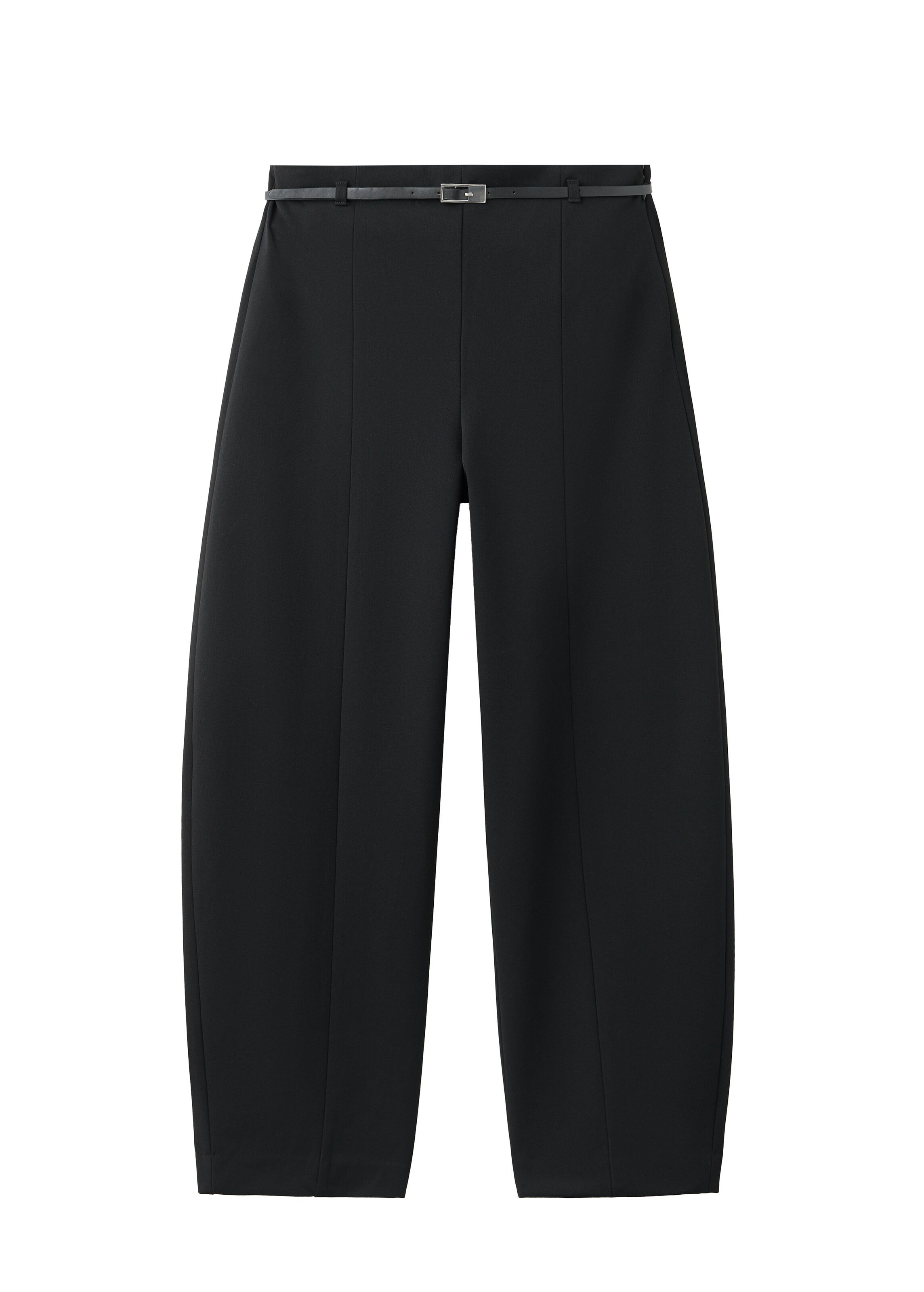 MANGO Barrel Trousers in Black: front