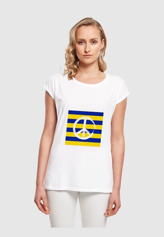 Maglietta 'Ladies Peace - Stripe Peace' di Merchcode in bianco: frontale