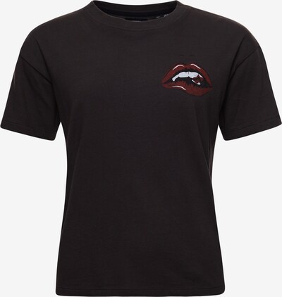 Superdry T-shirt 'Boho' en brun foncé / rouge / noir / blanc, Vue avec produit