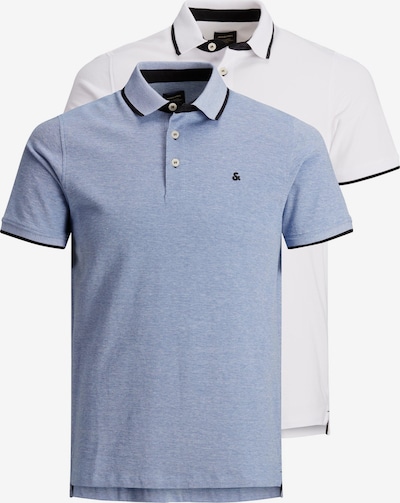 JACK & JONES Poloshirt 'Paulos' in hellblau / dunkelblau / weiß, Produktansicht
