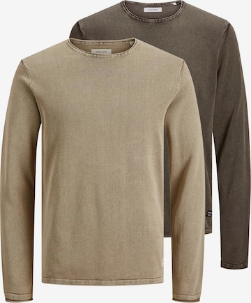 JACK & JONES Sweater 'Leo' in Brown: front