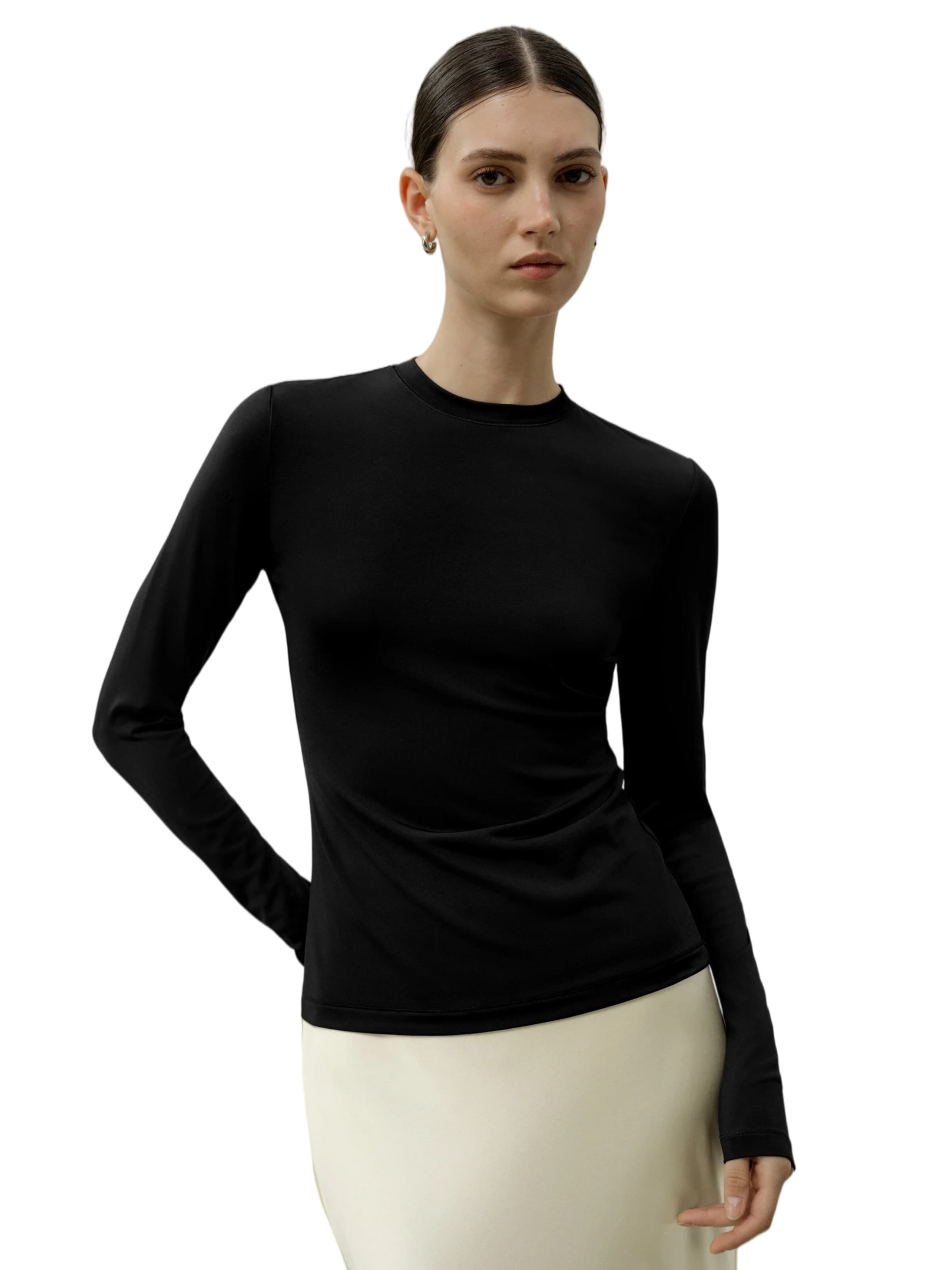 Lilysilk - Camiseta 'Seide Breeze Jersey Sensibles Top' en negro