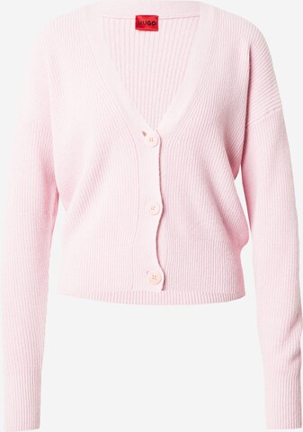 Cardigan HUGO en rose : devant