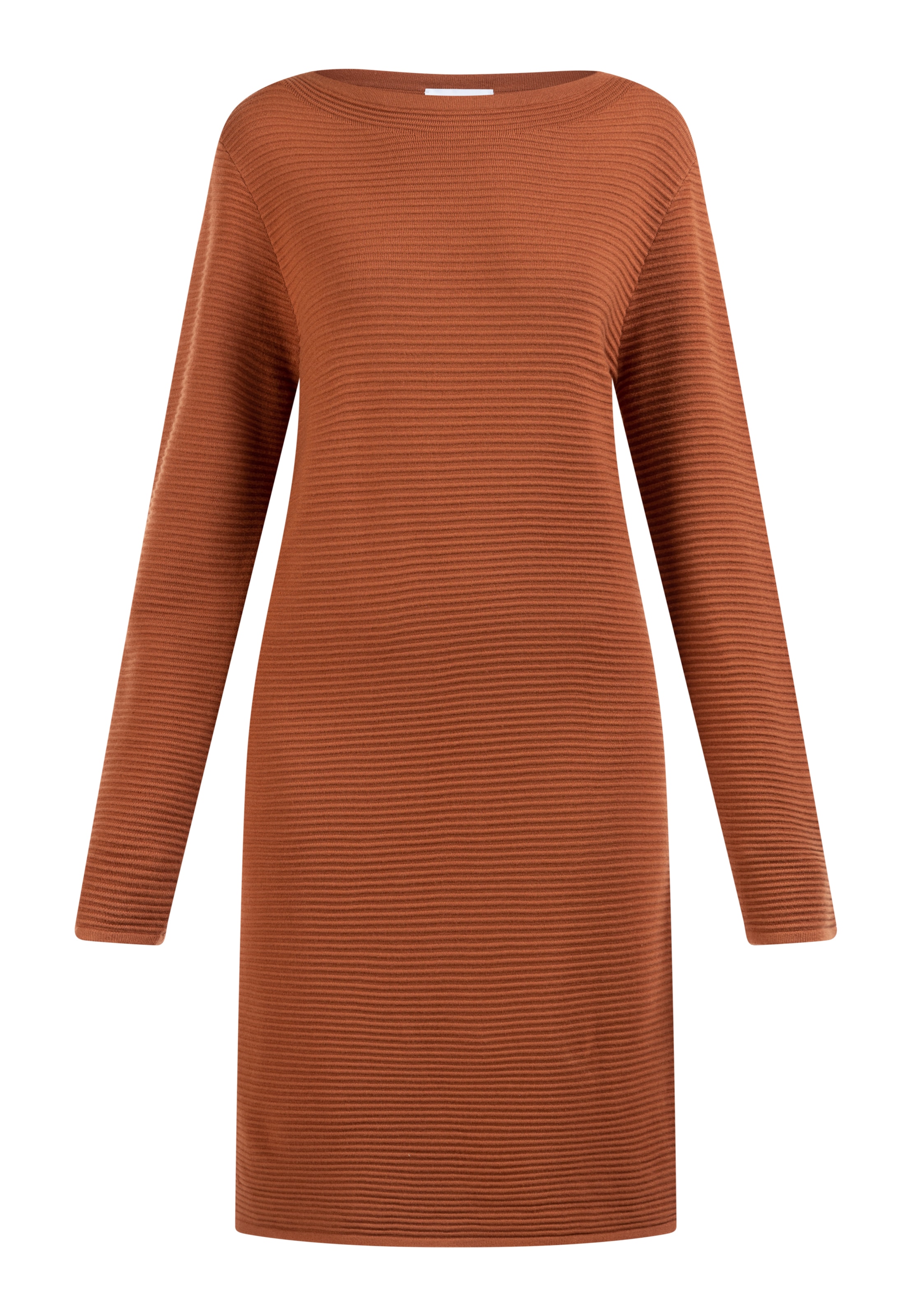 usha WHITE LABEL Πλεκτό φόρεμα σε καφέ: μπροστά