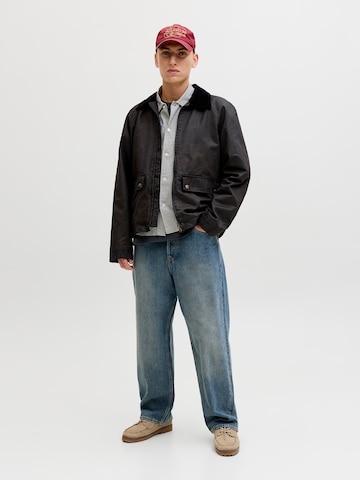 JACK & JONES Comfort fit Button Up Shirt 'JORAustin' in Grey