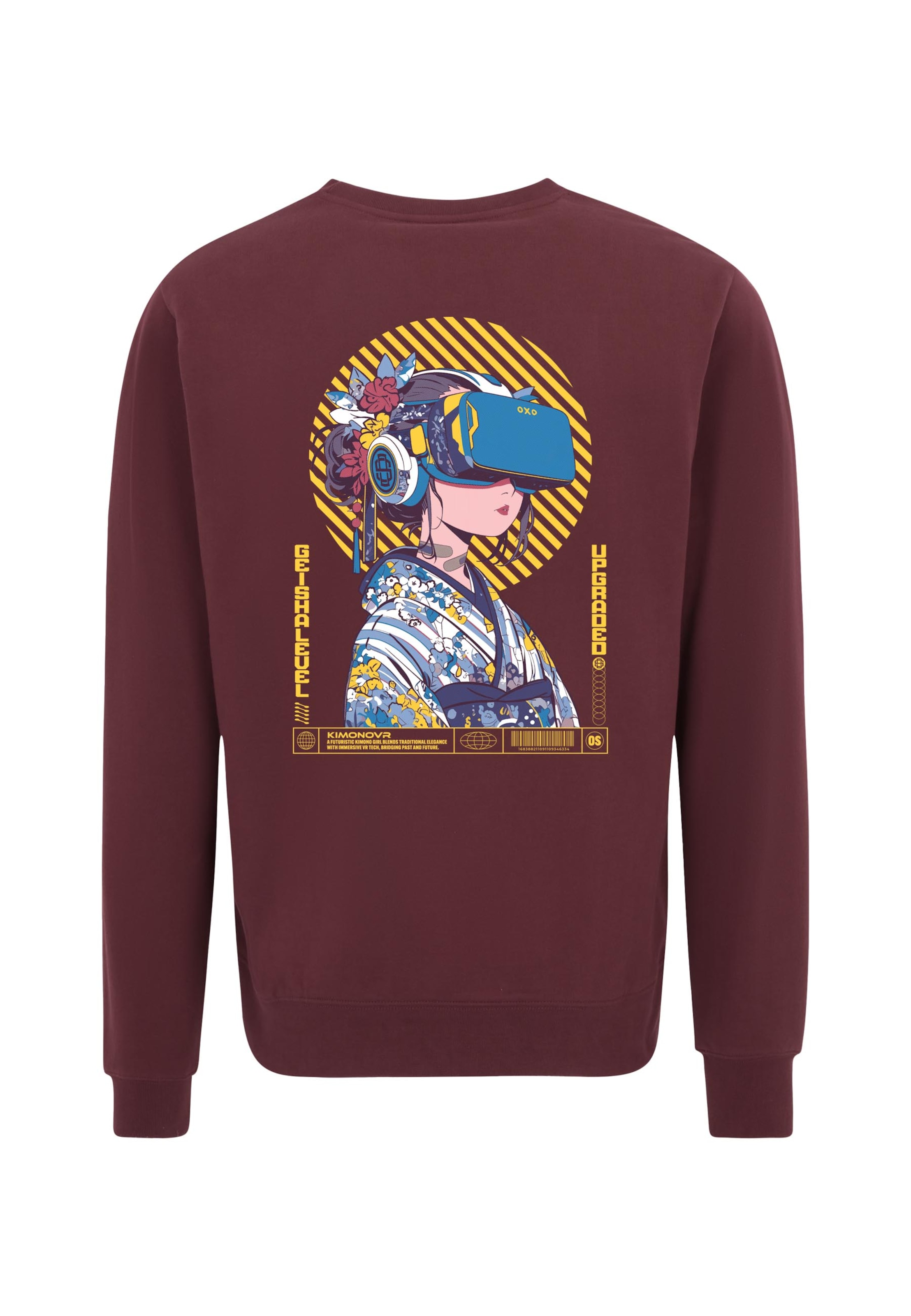 Oldskull Sweatshirt 'Asian Virtual Logo Graphic' in Red: front