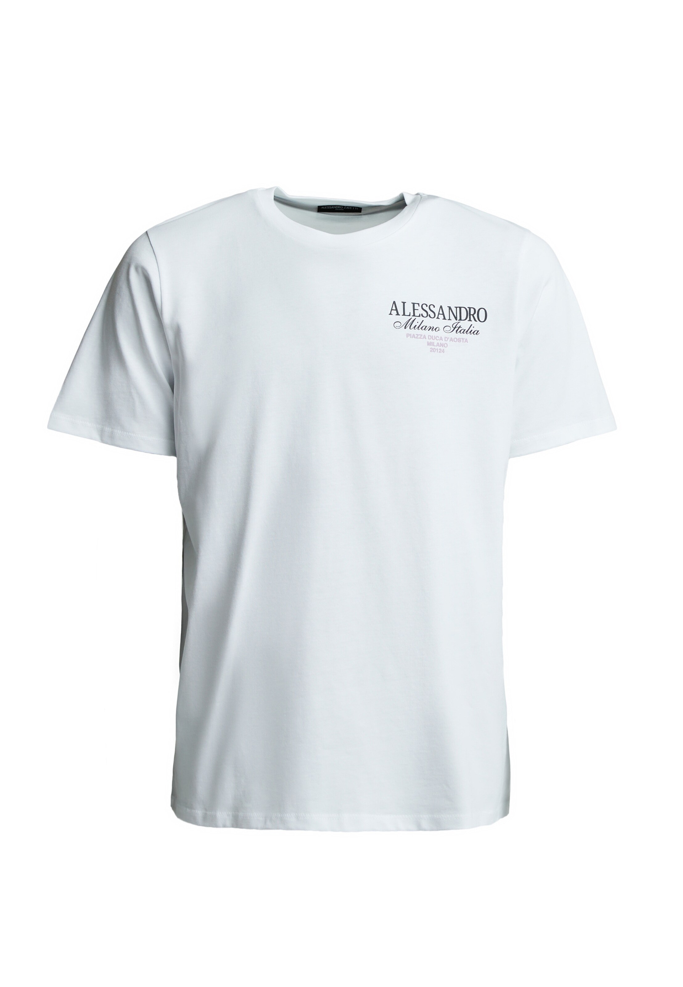 Alessandro Zavetti T-Shirt 'Montanelli' in Weiß: Vorderseite