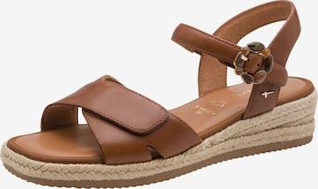 Sandales Tamaris en marron : devant