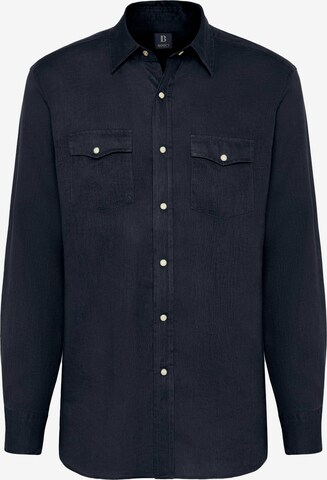 Coupe regular Chemise Boggi Milano en bleu : devant