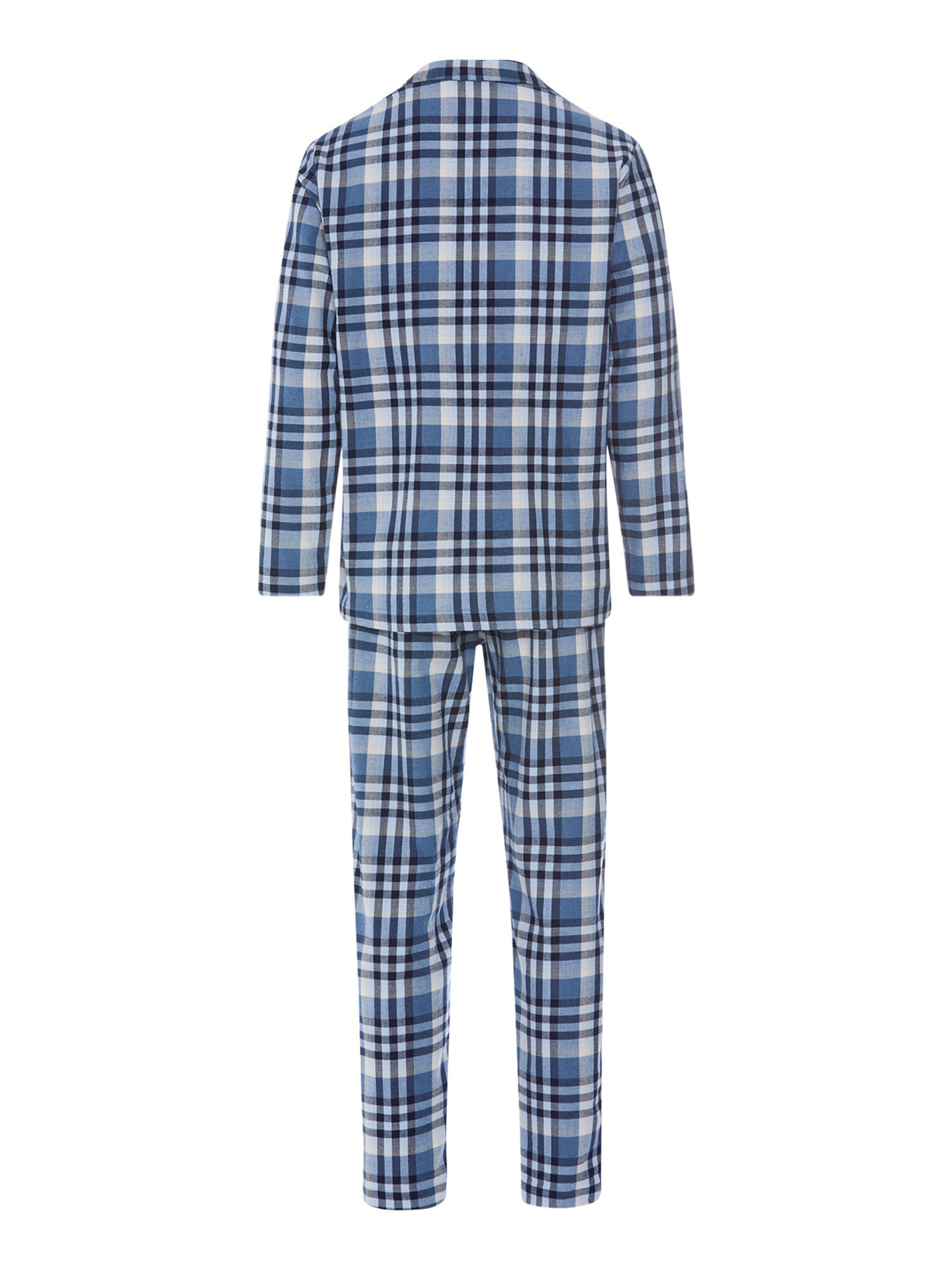 Hanro Pajamas long ' Cozy Comfort ' in Blue