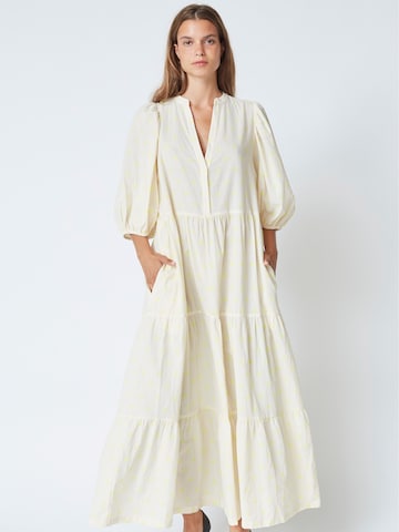 co'couture Jurk 'Cherry' in Geel: voorkant