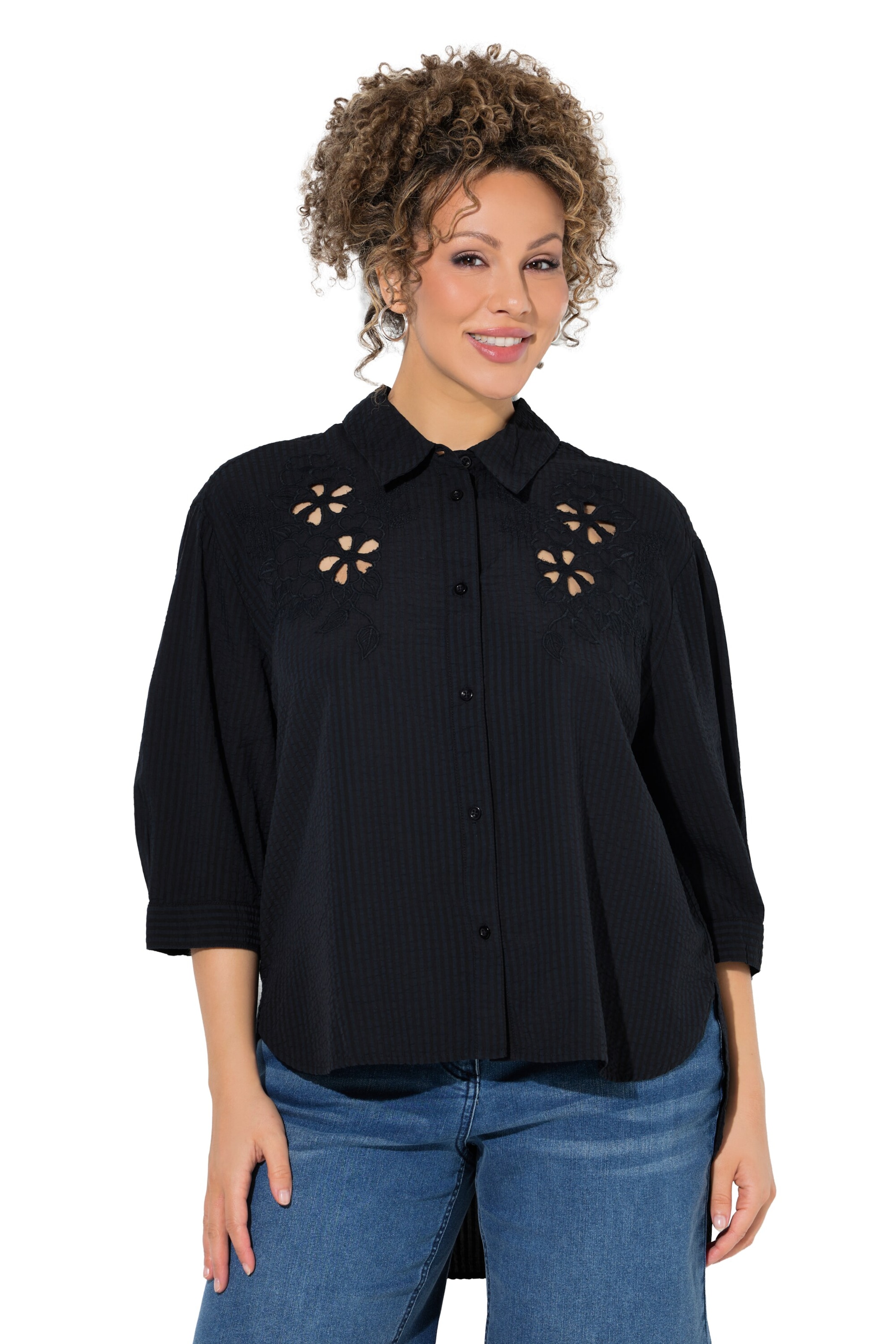 Ulla Popken Blouse in Black: front