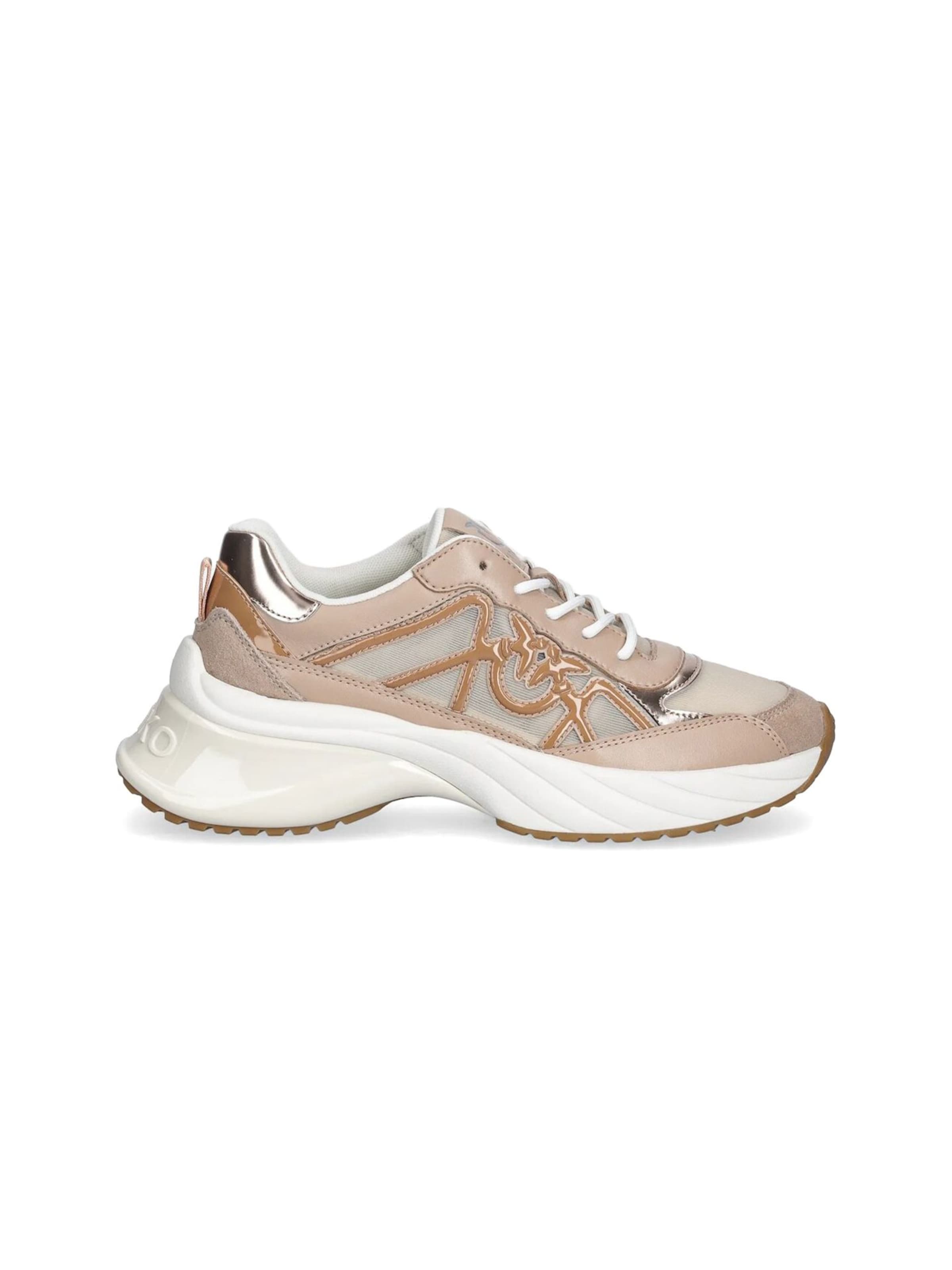 PINKO Sneaker low 'Ariel 33 - Sneaker Calf Leather/Net/Cow Suede'‌ in Pink