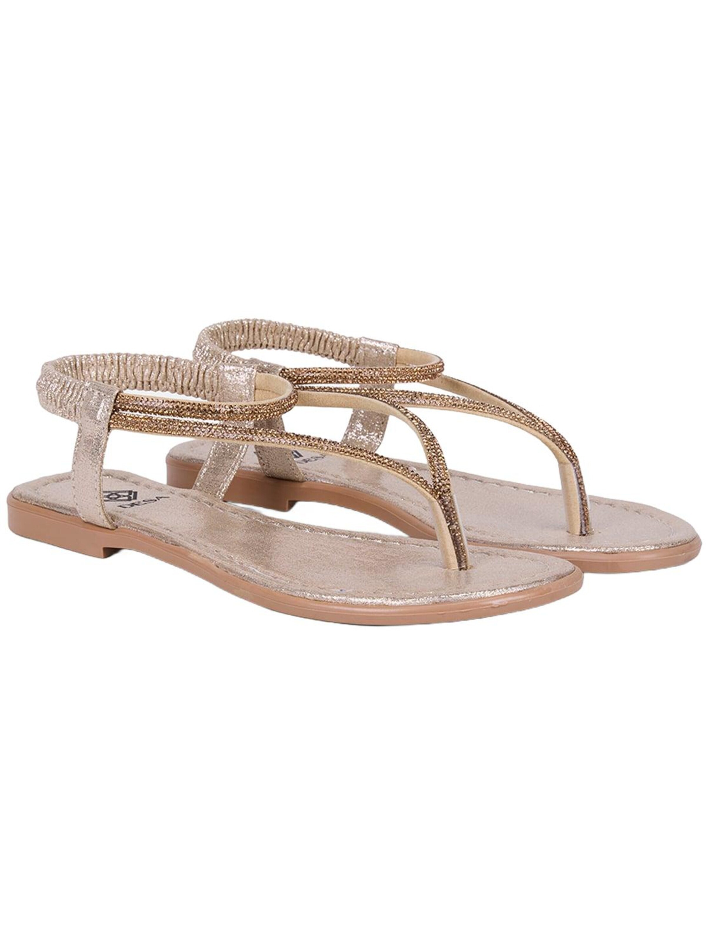Desa - Sandalias de dedo 'Zehenstegsandalen' en oro