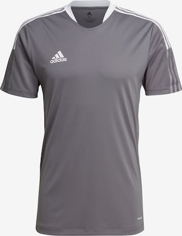 ADIDAS SPORTSWEAR - Skinny Camisola de futebol 'Tiro 21 ' em cinzento: frente