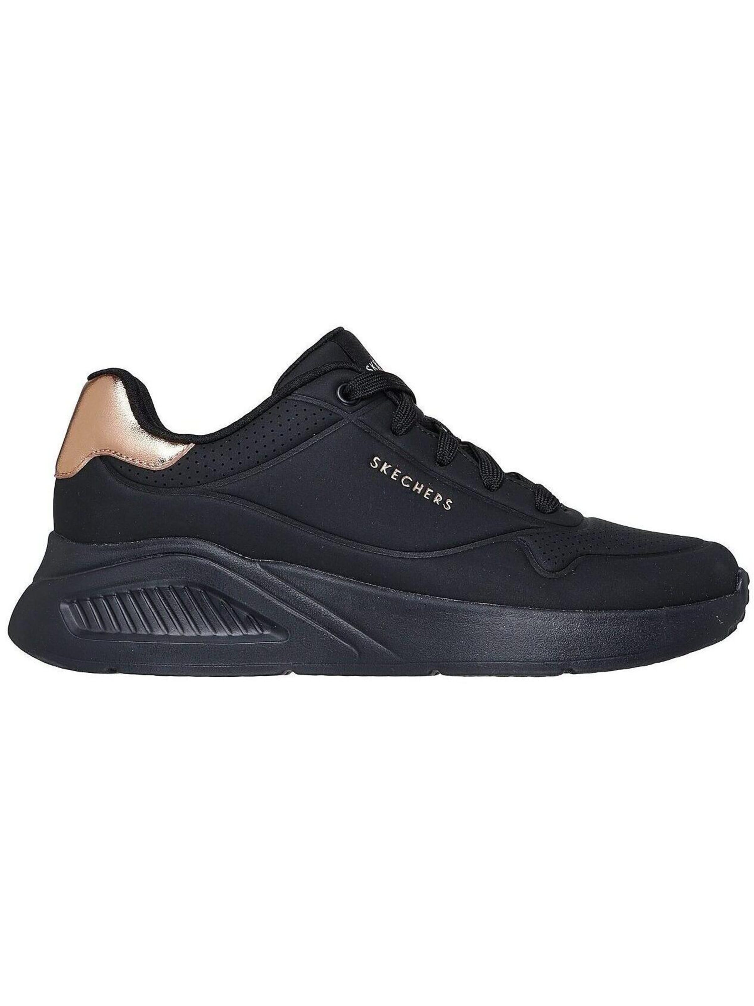 SKECHERS Sportschoen 'Uno Lite - Shimmer Along' in Zwart