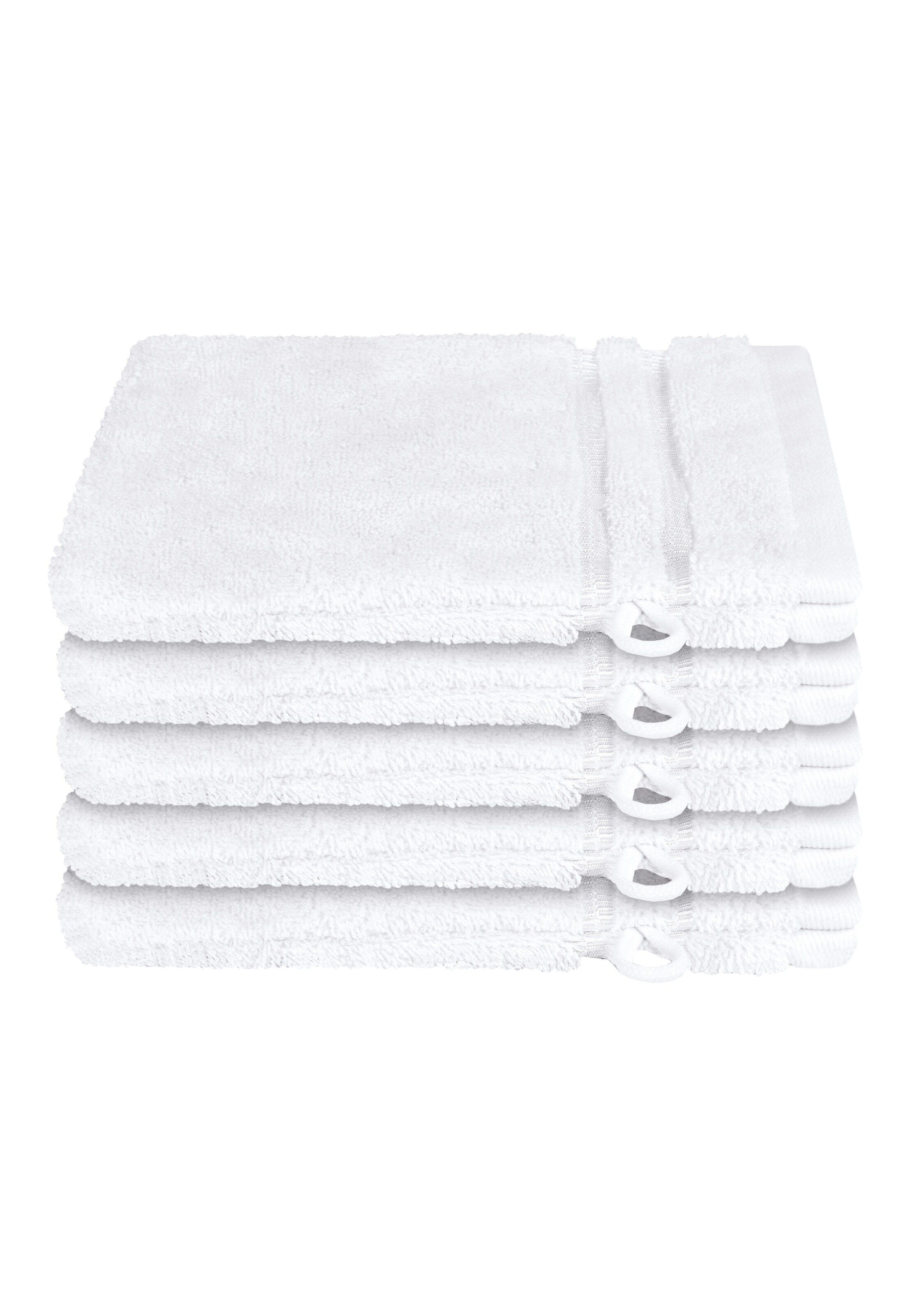 SCHIESSER Waschhandschuhe 'Milano' in Weiß: Vorderseite