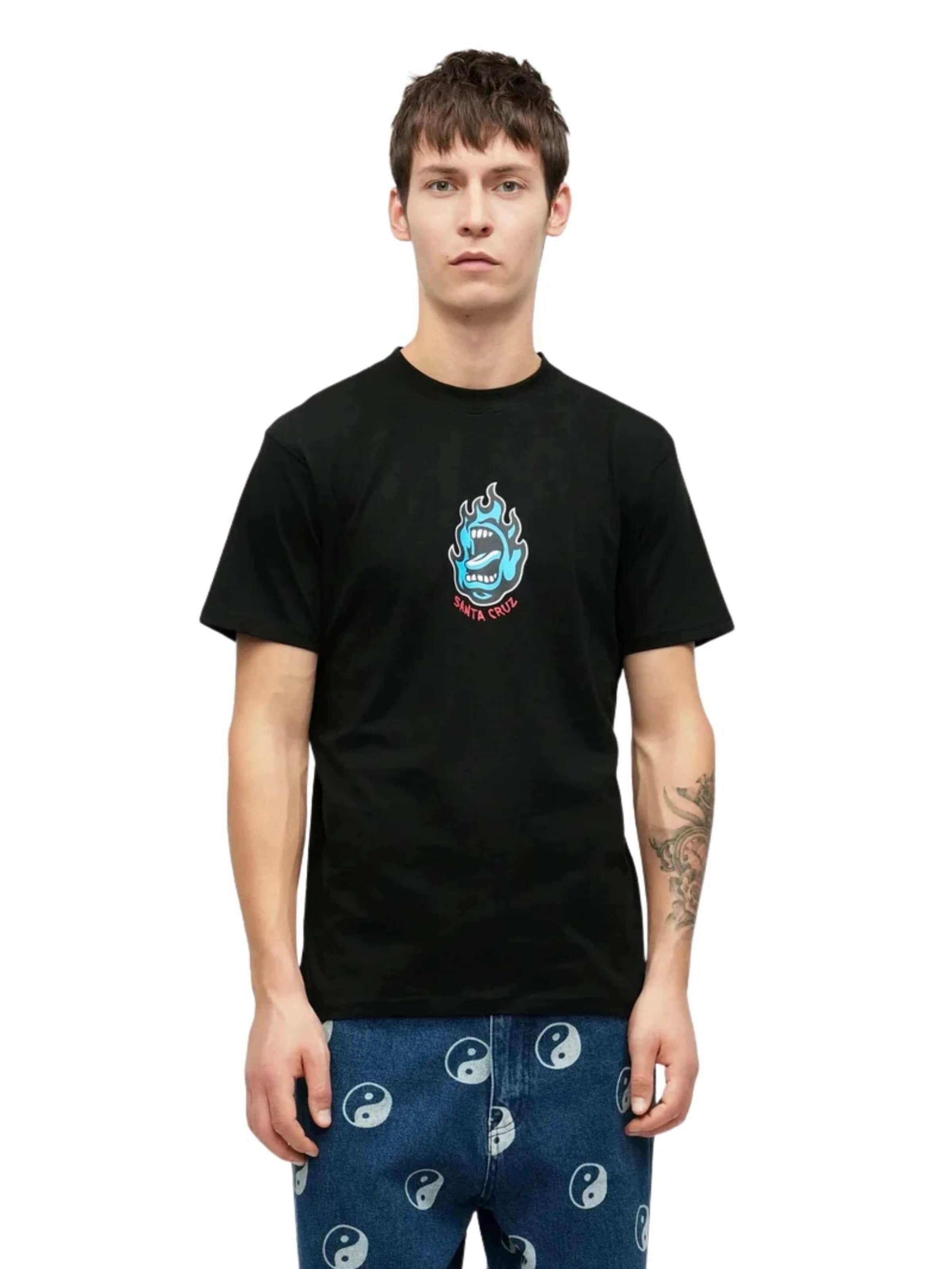 T-Shirt 'Camiseta santa cruz negra screaming flame front tee' Santa Cruz en noir