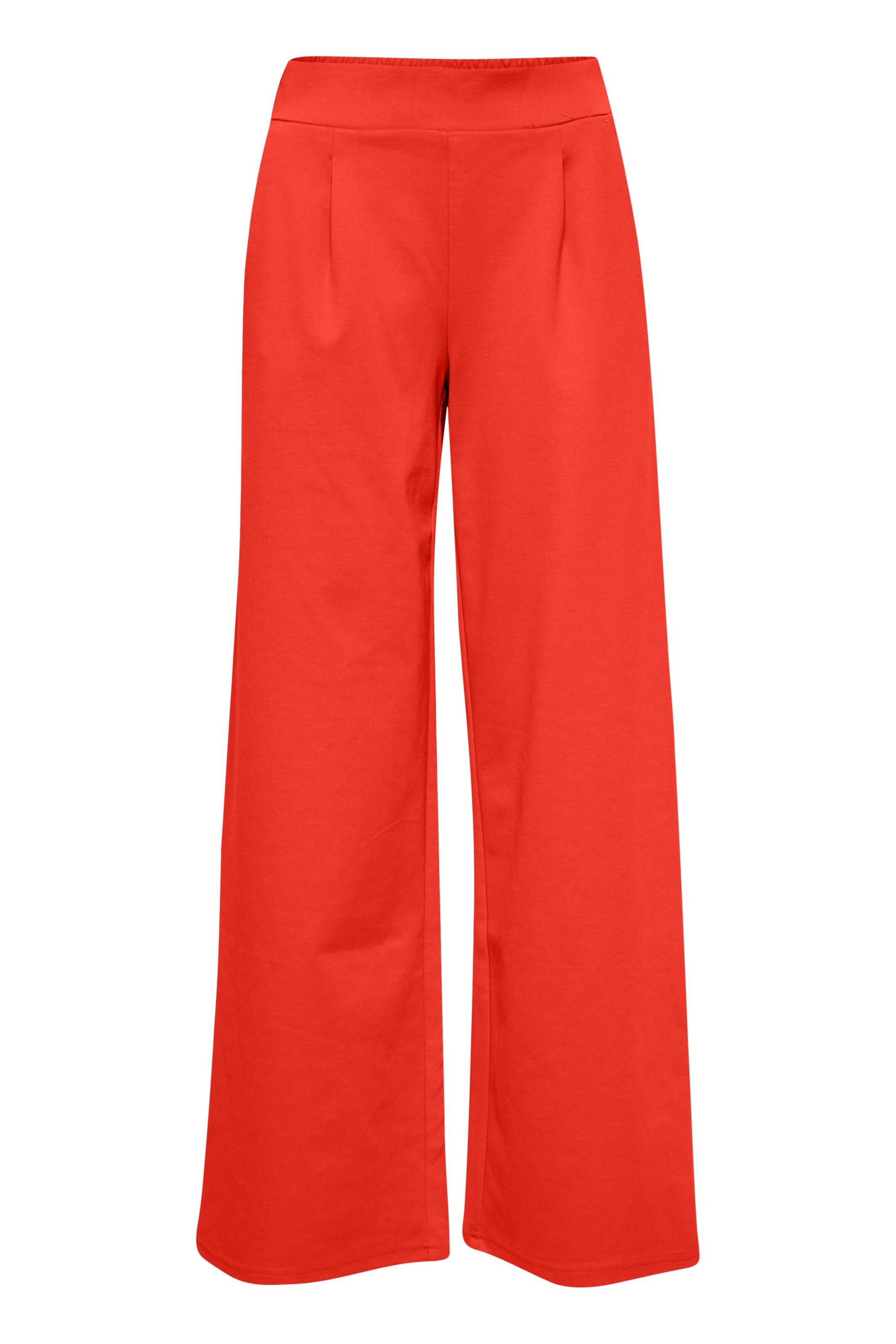 ICHI Pleat-Front Pants 'IHKate' in Red: front