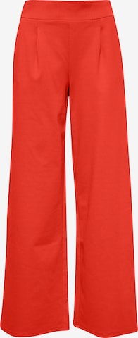 ICHI Pleat-Front Pants 'IHKate' in Red: front