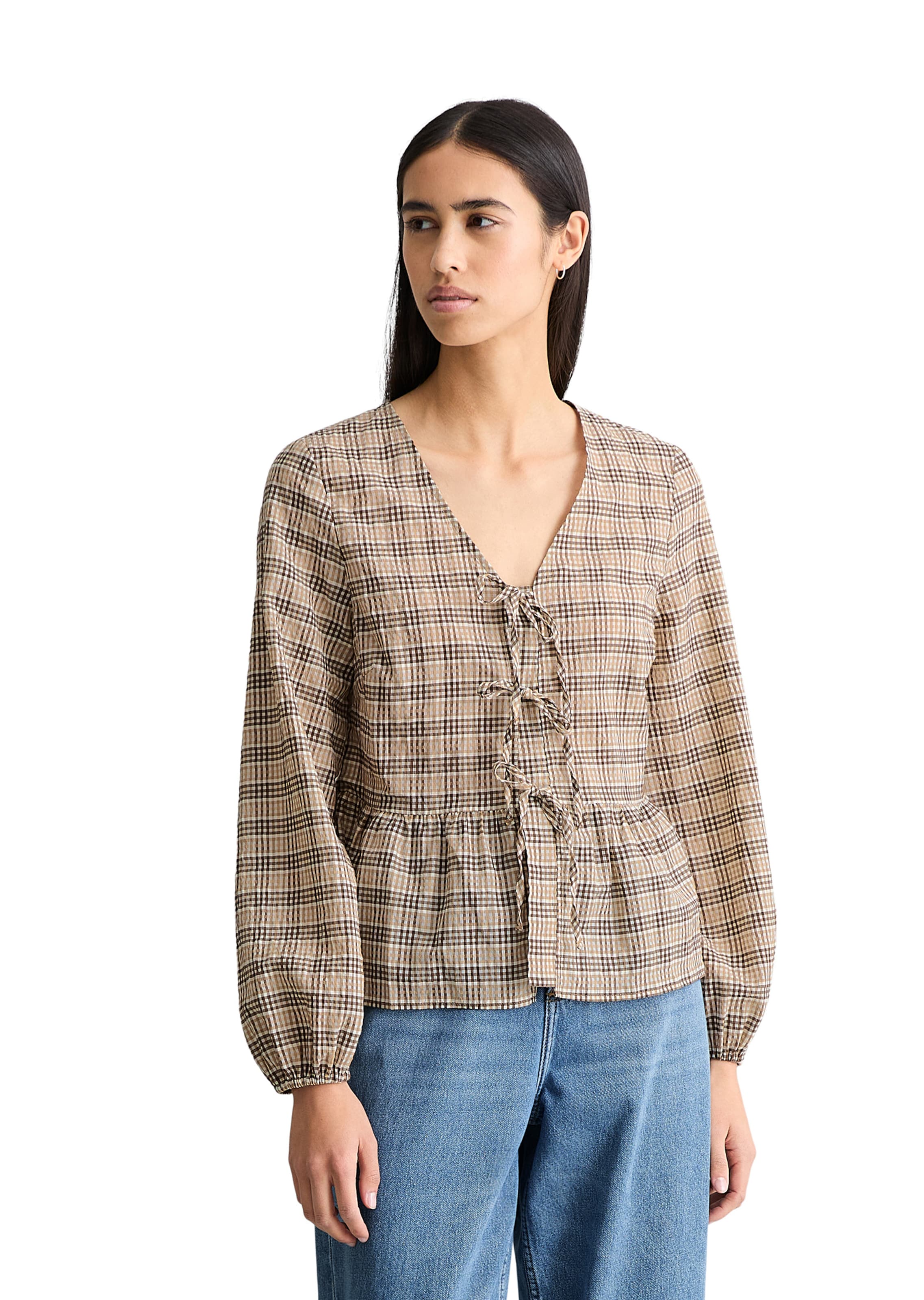 Marc O'Polo DENIM Bluse in Beige: Vorderseite