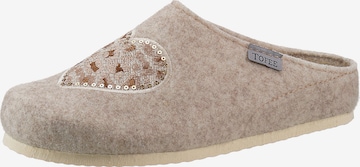 Tofee Slippers in Beige: front