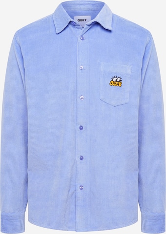 Obey Button Up Shirt 'Peter Woven' in Blue: front