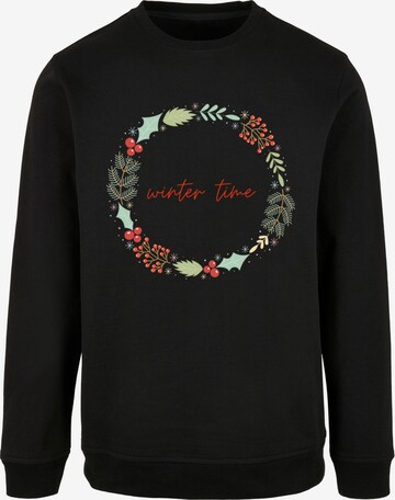 F4NT4STIC Sweatshirt 'Winter Time' in Zwart: voorkant