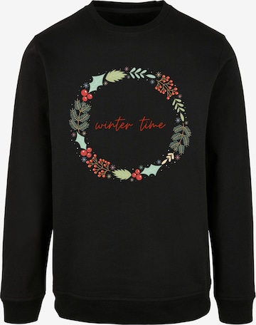 F4NT4STIC Sweatshirt 'Winter Time' in Schwarz: predná strana