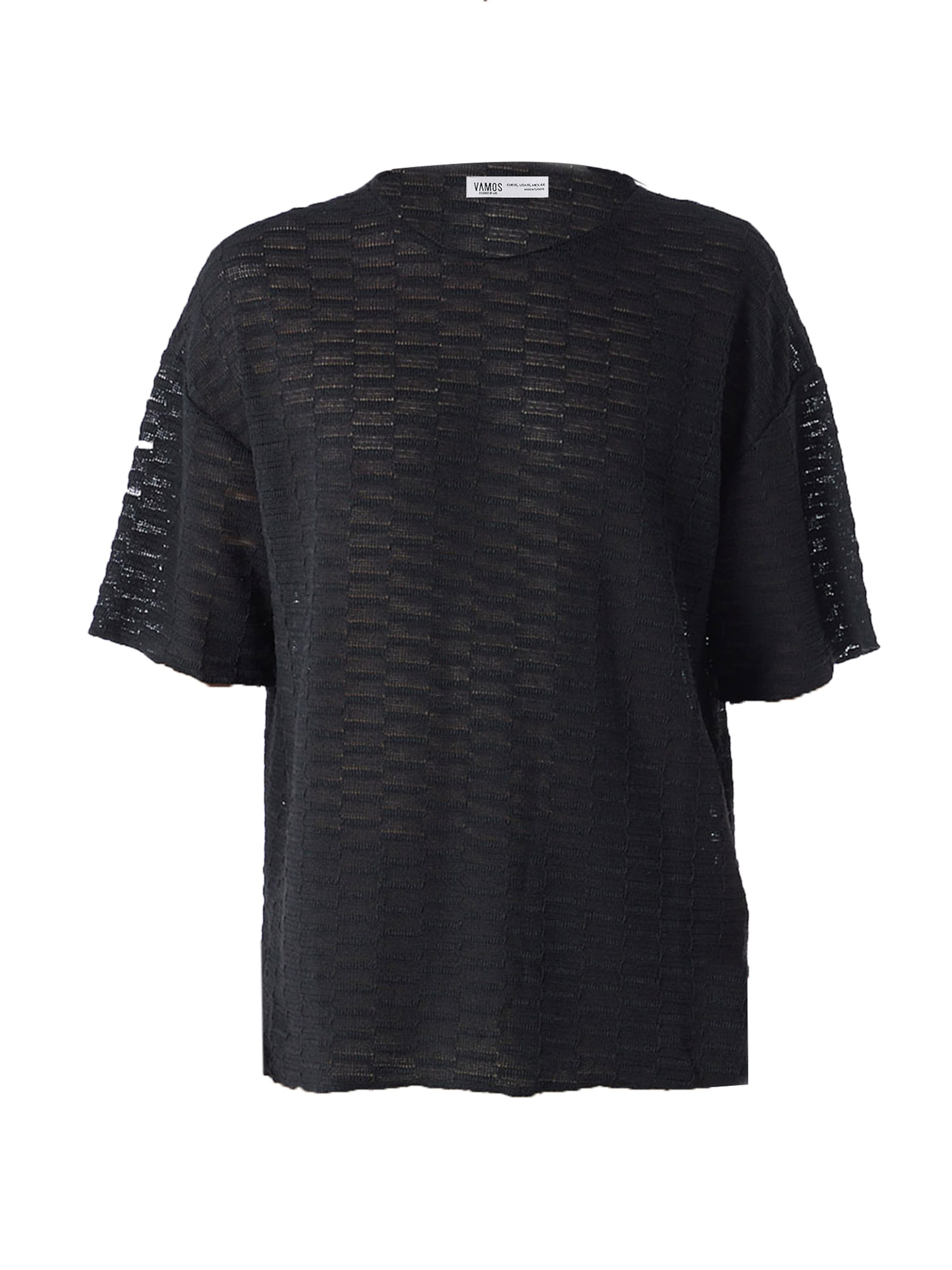 VAMOS CLO Μπλουζάκι 'Cedar Park' σε μαύρο: μπροστά