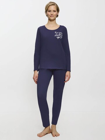 TRIUMPH Pajama ' Basic ' in Blue: front