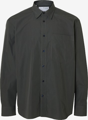 Fit confort Chemise 'Larry' SELECTED HOMME en vert : devant
