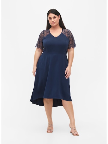 Zizzi Cocktail Dress in Blue: front