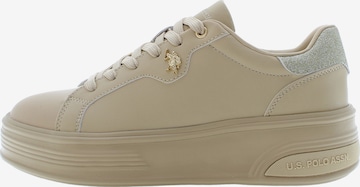 Baskets basses U.S. POLO ASSN. en beige : devant