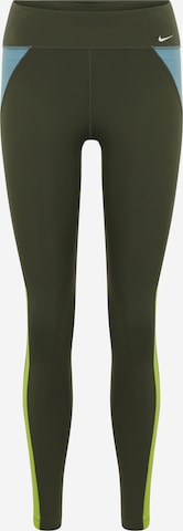 NIKE Skinny Sports trousers in Green: front