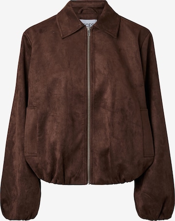 Veste mi-saison 'PCFOLINE' PIECES en marron : devant