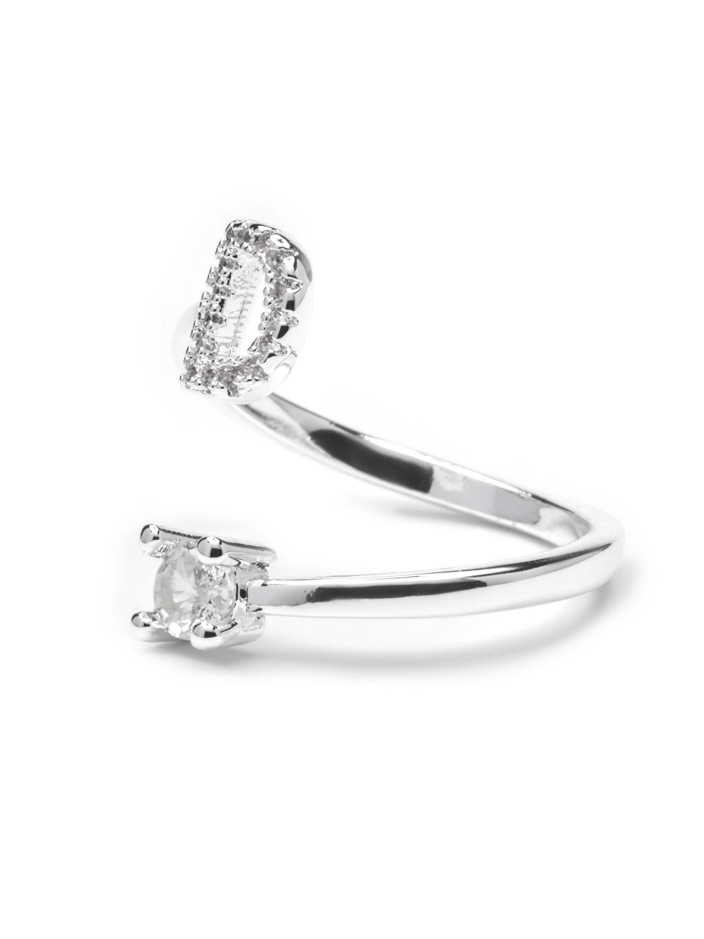 Luxenter Ring 'Alphabet D'‌‌‌‌‌ in Silber