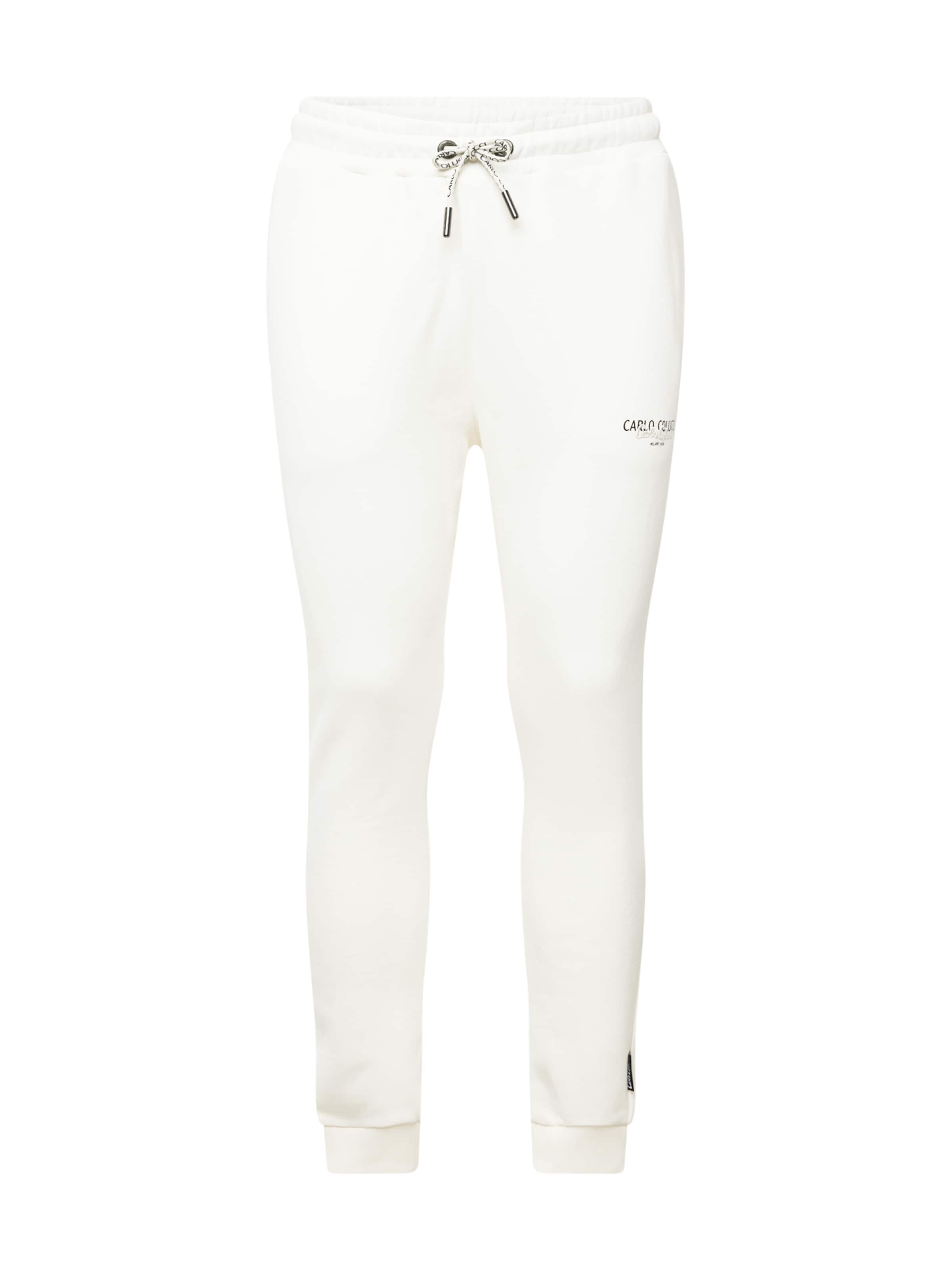 Carlo Colucci Tapered Nadrág 'De Salvo' - fehér: elől