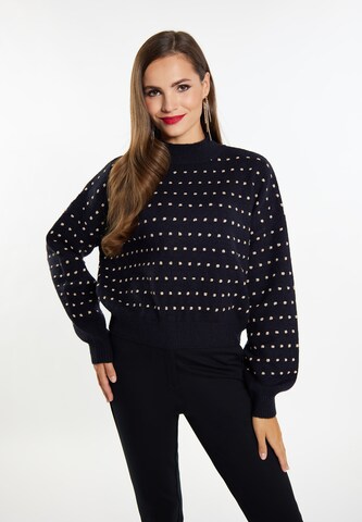 Pull-over 'Imane' faina en noir : devant