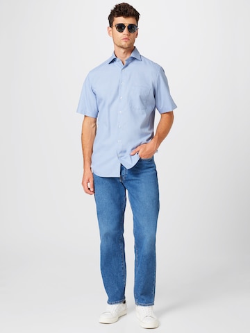 ETERNA Regular fit Button Up Shirt in Blue